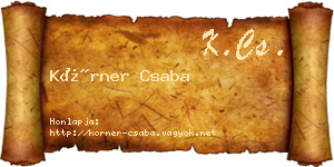Körner Csaba névjegykártya