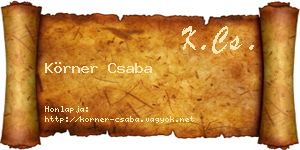 Körner Csaba névjegykártya