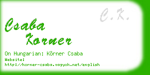 csaba korner business card